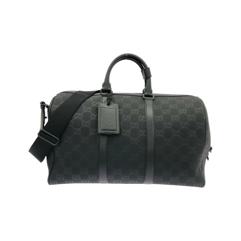 Gucci GG Supreme canvas duffle bag black monogram shoulder strap Black